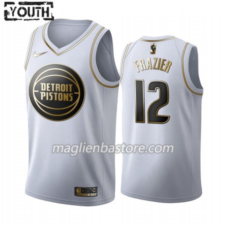 Maglia NBA Detroit Pistons Tim Frazier 12 Nike 2019-20 Bianco Golden Edition Swingman - Bambino